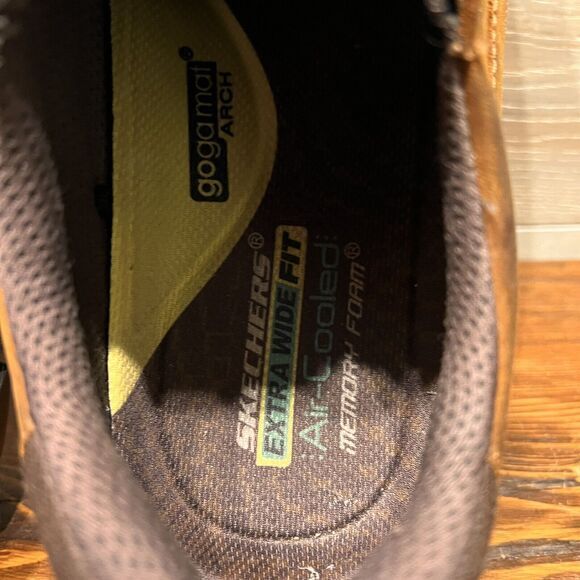 SKECHERS Men's Size 12 Respect Catel Goodyear Sole Memory Foam‎ Shoes Brown - Picture 7 of 10